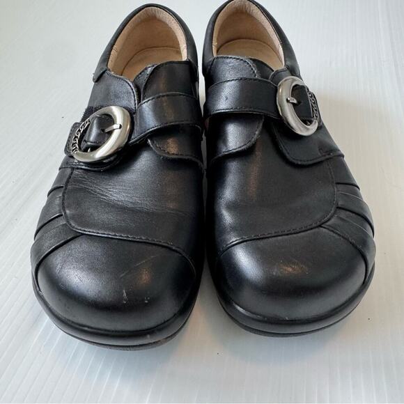 Alegria Khloe Leather Monk Strap Slip-Ons size 39 / 9 US black women’s shoes - Picture 3 of 11